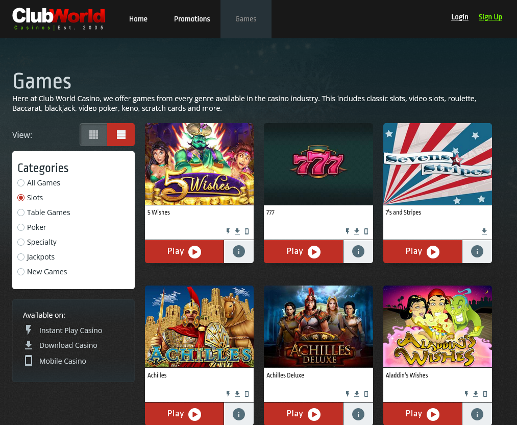 Club
World Casinos